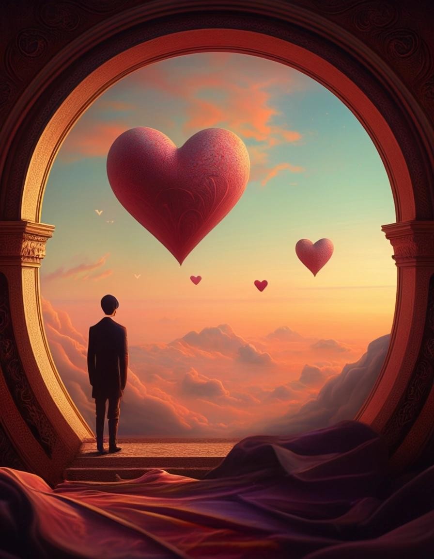 Image with seed 608484267 generated via Stable Diffusion through @stablehorde@sigmoid.social. Prompt:  Even a eunuch dreams of love.  digital painting, sharp focus, fantasy, psychedelic, fantastic view, dreamlike, sensual, weird, Surrealism, whimsical, raytracing, another world
