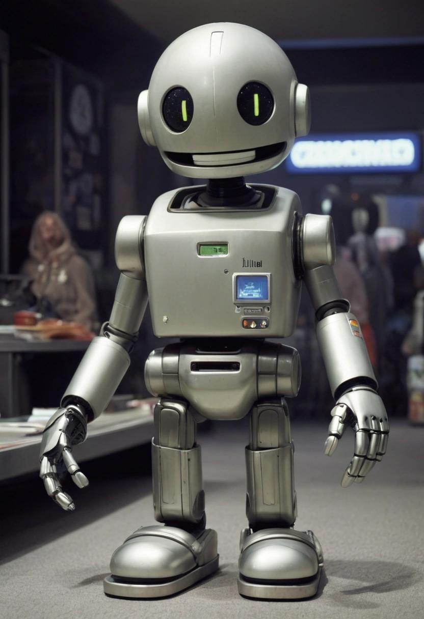 Image with seed 1107509919 generated via Stable Diffusion through @stablehorde@sigmoid.social. Prompt: Marvin the Robot, a humanoid robot who is very depressed, Hitchhiker's Guide to the Galaxy 