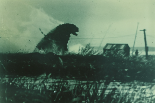 A kaiju threatens a run-down shack