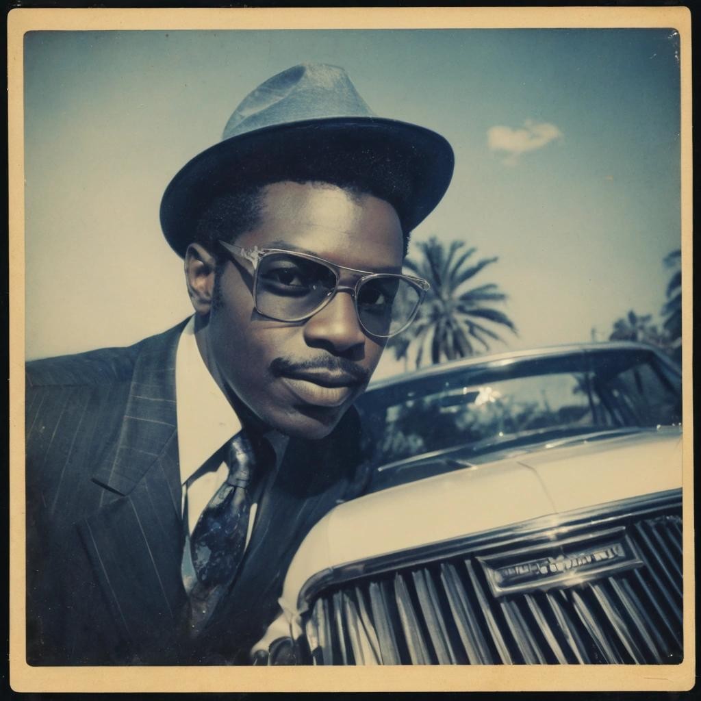 Image with seed 1936789761 generated via Stable Diffusion through @stablehorde@sigmoid.social. Prompt: a vintage vinyl single cover for a song "Mischeivous Cat Blues" by "Eric 'Midnight' Dupree" . vintage photograph, r/oldschoolcool, polaroid photo style###nsfw, 