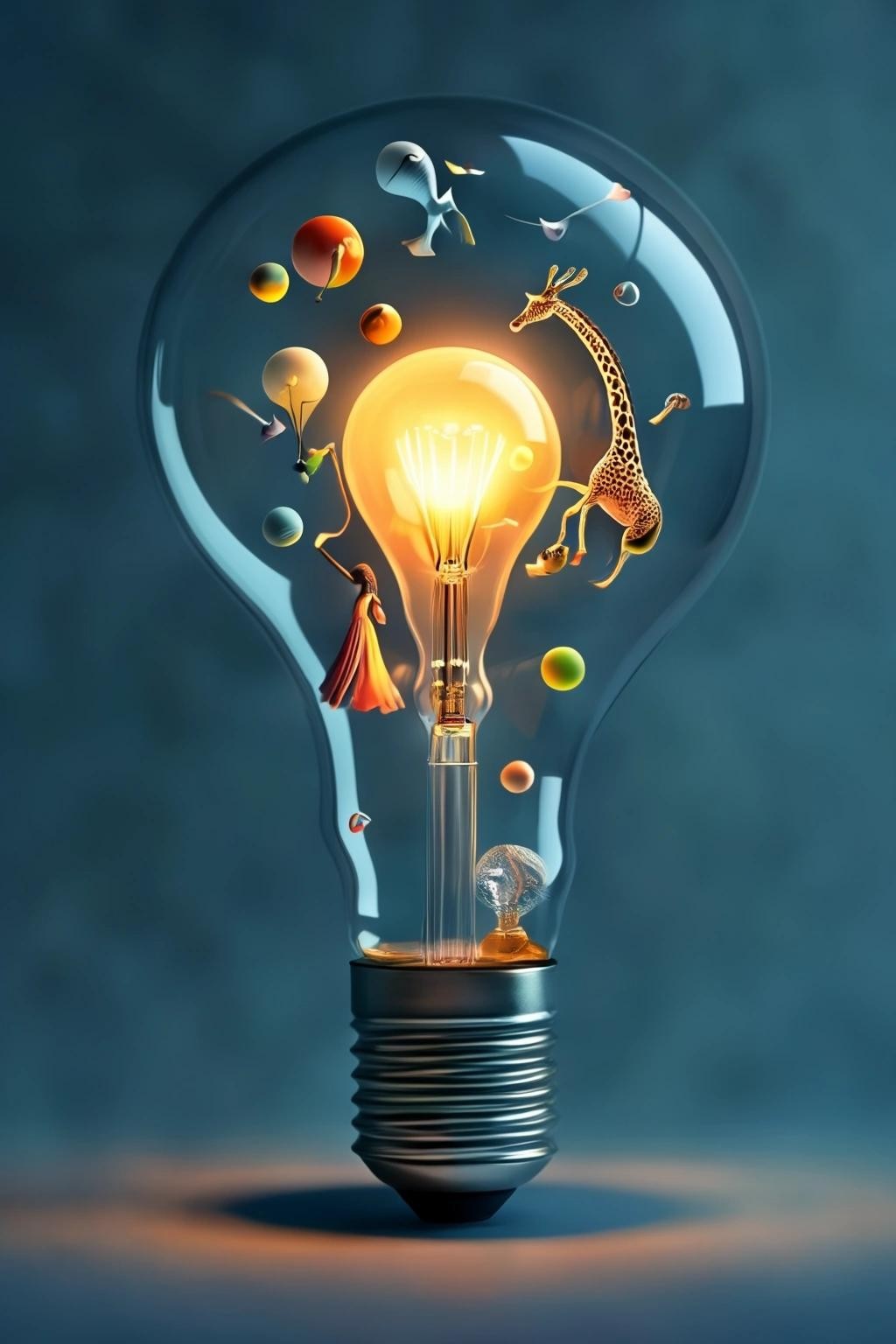 Image with seed 434361136 generated via Stable Diffusion through @stablehorde@sigmoid.social. Prompt: Question: How many surrealists do you need to change a lightbulb? Long Answer: You need three surrealists. One to change the lightbulb, one to hold the giraffe, and one to fill the bathtub with colourful glowing objects. Short Answer: A fish. 