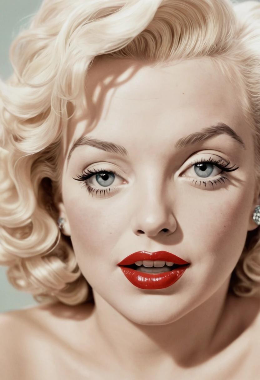 Image with seed 838519935 generated via Stable Diffusion through @stablehorde@sigmoid.social. Prompt: Marilyn Monroe portrait close up 