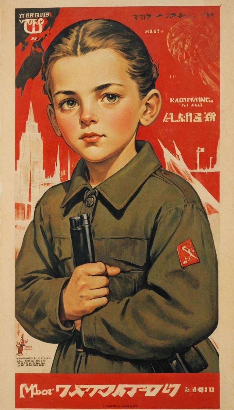 Image with seed 2034385763 generated via Stable Diffusion through @stablehorde@sigmoid.social. Prompt: USSR soviet propaganda poster, Text that says "14 years old" with the tumblr website logo clearly visible in the background###photorealistic, cute, modern,