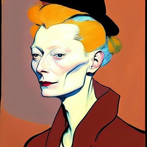 Image with seed 3934242328 generated via Stable Diffusion through @stablehorde@sigmoid.social. Prompt: Tilda Swinton, painted by Henri Toulouse-Lautrec, , dreamlikeart