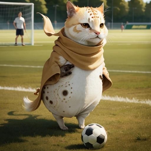 Image with seed 184326213 generated via Stable Diffusion through @stablehorde@sigmoid.social. Prompt: a sentient burrito playing soccer 