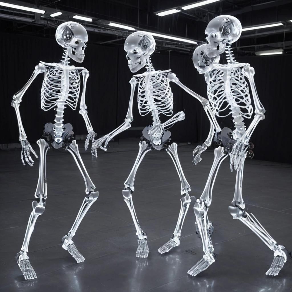 Image with seed 857465951 generated via Stable Diffusion through @stablehorde@sigmoid.social. Prompt: Electronic Skeleton Dancers