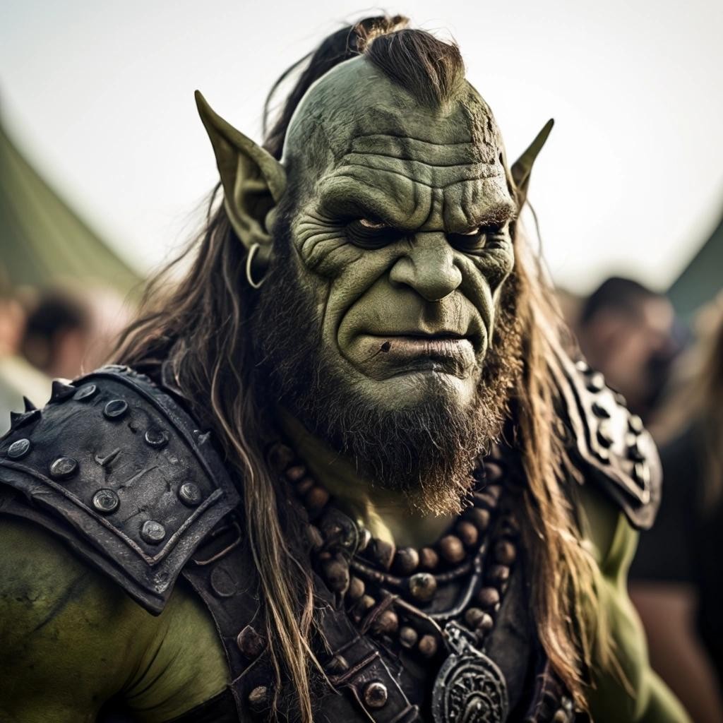 Image with seed 1840380399 generated via Stable Diffusion through @stablehorde@sigmoid.social. Prompt: Orc Wacken 