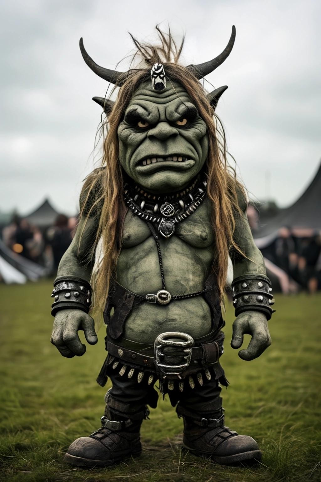 Image with seed 2594803136 generated via Stable Diffusion through @stablehorde@sigmoid.social. Prompt: Troll Wacken 