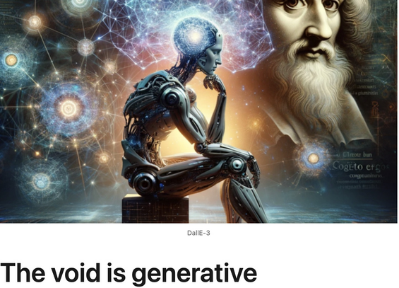 Cover art for the post "The Void is Generative" by Stefan Decker, generated by DallE-3