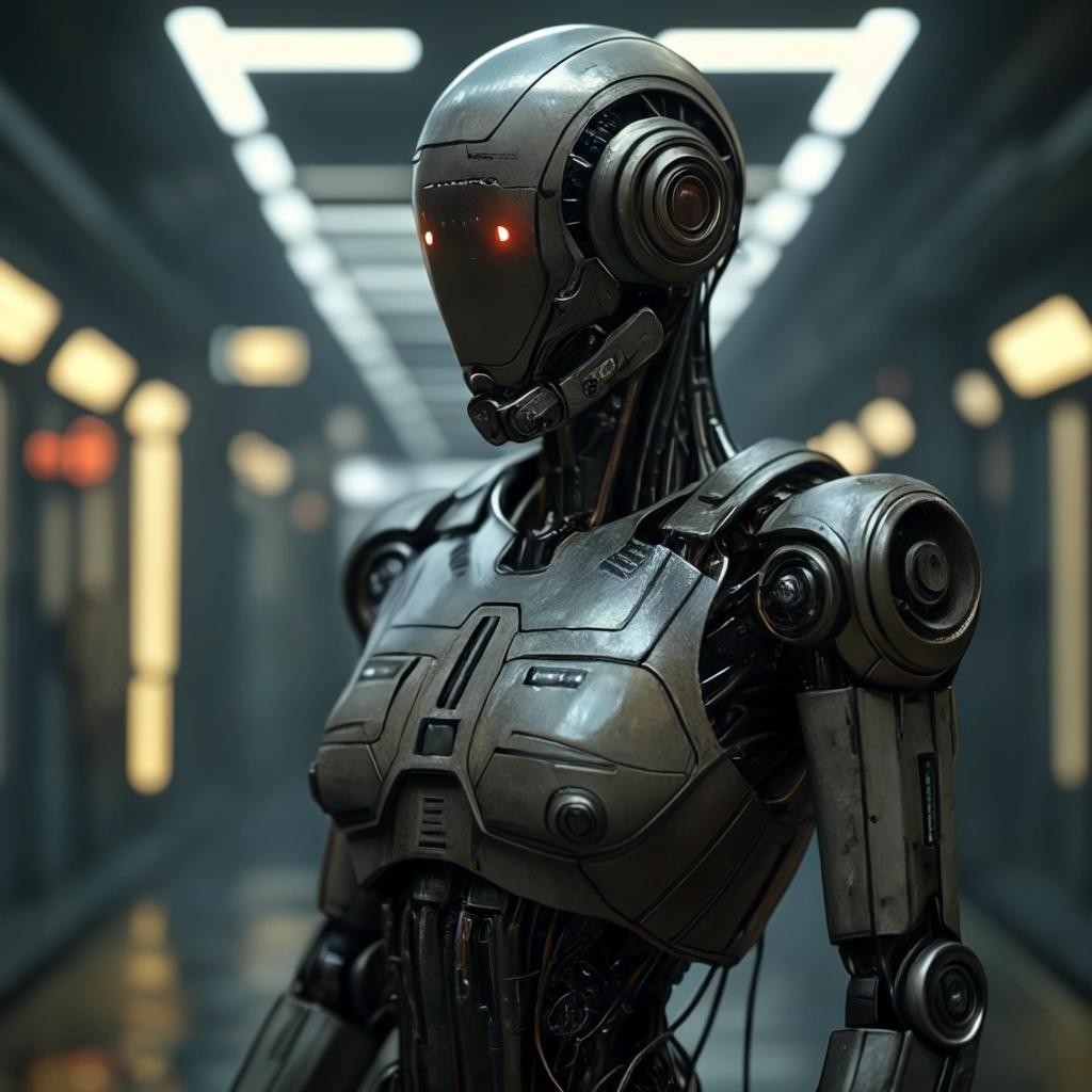 Image with seed 1445110378 generated via Stable Diffusion through @stablehorde@sigmoid.social. Prompt: Greetings, Citizen 4CCF4915. Please undress and put on the suit provided for you. An android will soon come to pick you up. Dystopian, cyberpunk, broken future, science fiction, dark, age of the machines, 
