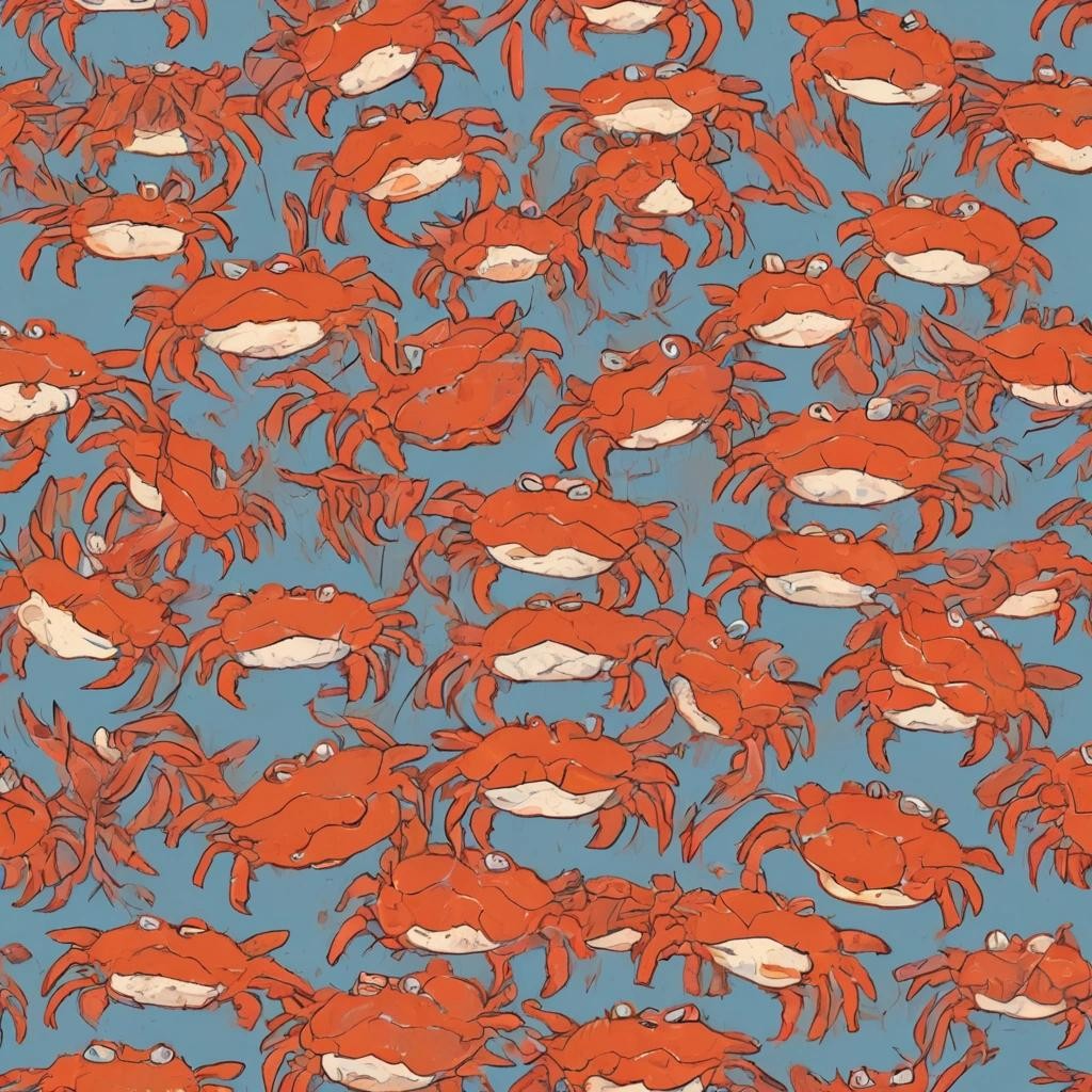 Image with seed 3235523159 generated via Stable Diffusion through @stablehorde@sigmoid.social. Prompt: Herman crabs