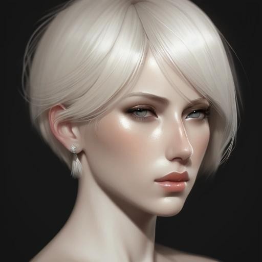 Image with seed 222381312 generated via Stable Diffusion through @stablehorde@sigmoid.social. Prompt: a portrait, sharp focus, platinum blonde female intricate, elegant, digital painting, matte, highly detailed, concept art, illustration, ambient lighting 