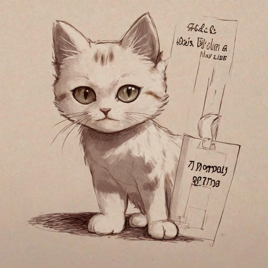 Image with seed 3913347243 generated via Stable Diffusion through @stablehorde@sigmoid.social. Prompt: a kitten holding a sign that says: @stablehorde_generator draw for me a kitten holding a sign