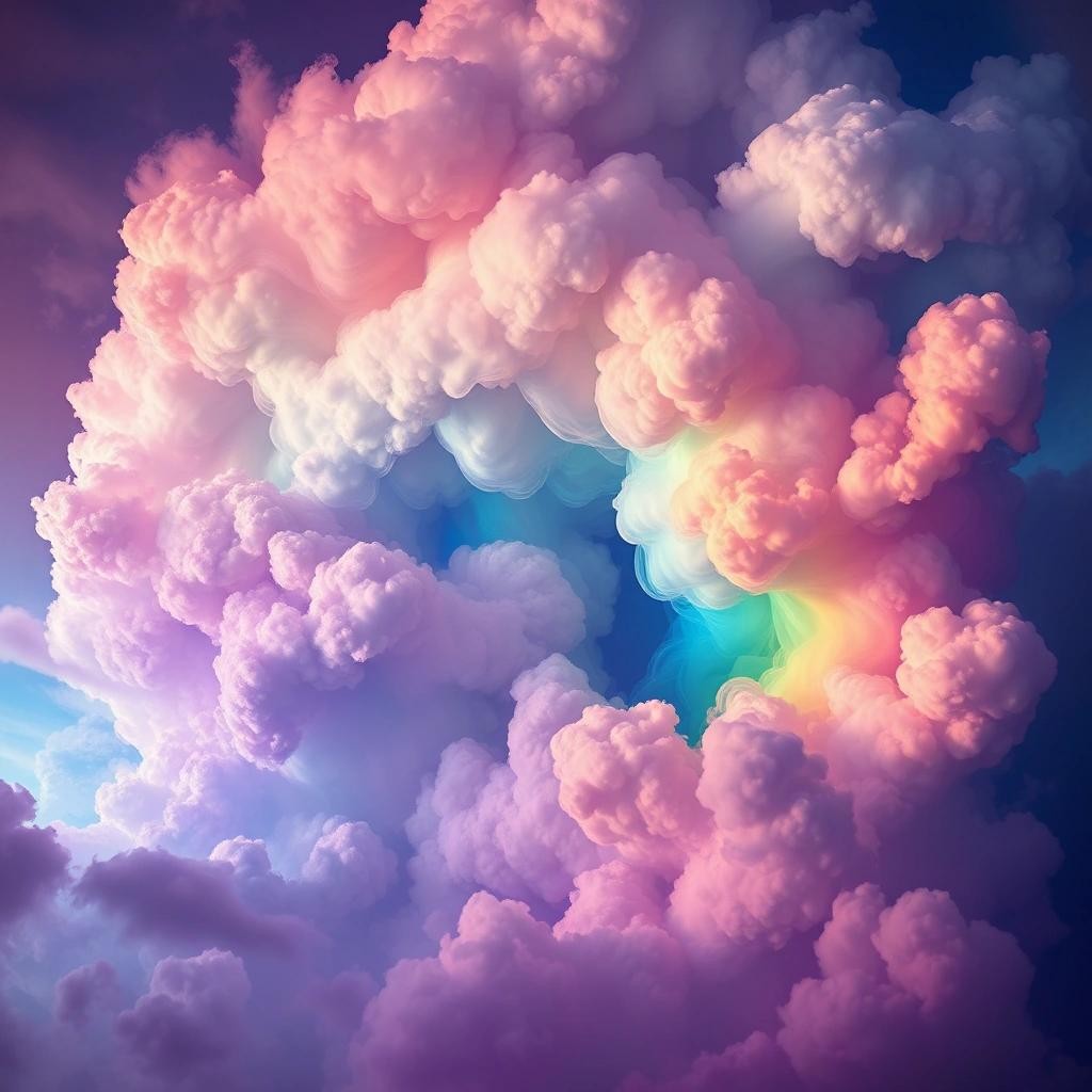 Image with seed 1224160104 generated via Stable Diffusion through @stablehorde@sigmoid.social. Prompt: Versace cumulonimbus clouds, swirling rainbow smoke intertwined with clouds, LSD rain, psychedelic hallucinations bending light, psilocybin, realistic, high detail