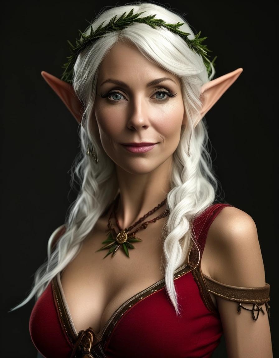 Image with seed 3725333419 generated via Stable Diffusion through @stablehorde@sigmoid.social. Prompt: Elf MILF 