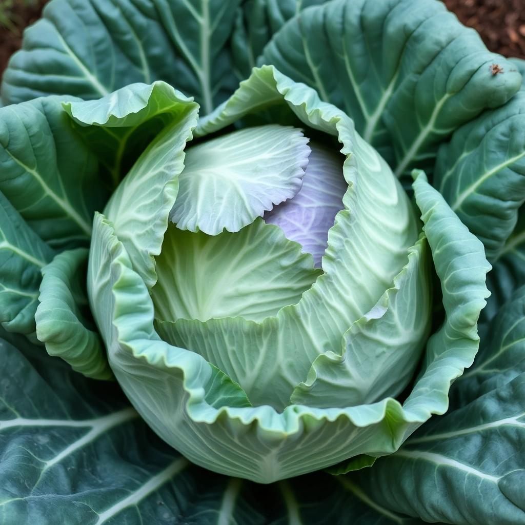 Image with seed 2267329924 generated via Stable Diffusion through @stablehorde@sigmoid.social. Prompt: a Down's syndrome cabbage.