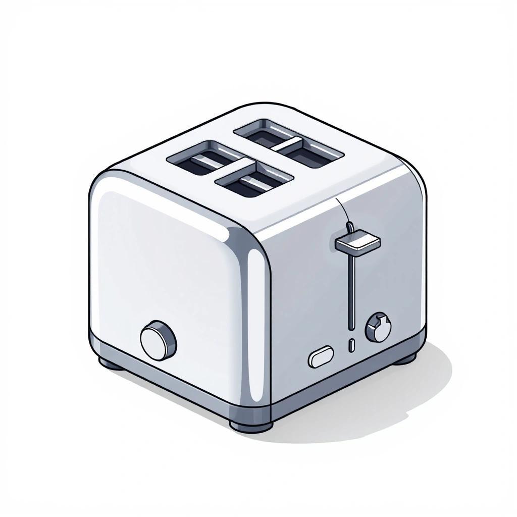 Image with seed 2068139073 generated via Stable Diffusion through @stablehorde@sigmoid.social. Prompt: isometric 3d vector drawing of a cartoonish chrome toaster