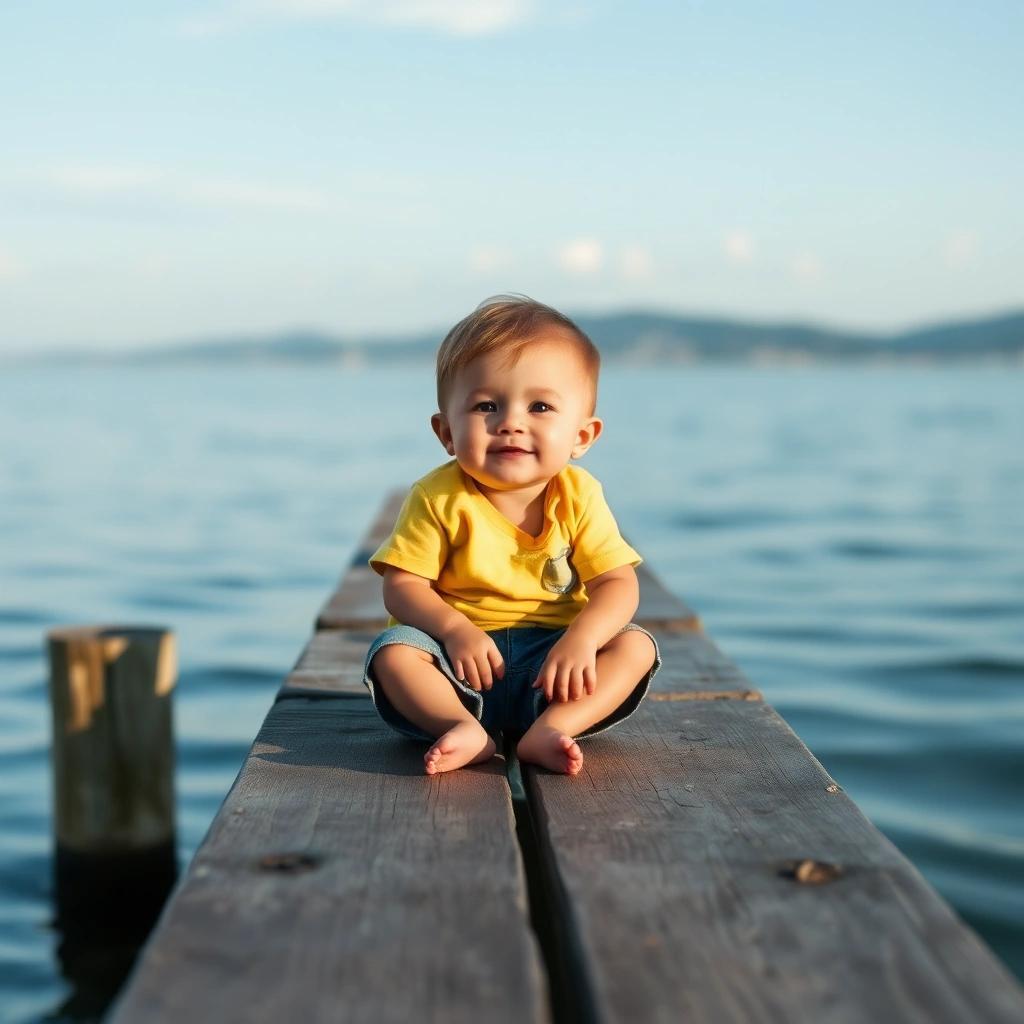 Image with seed 2017588786 generated via Stable Diffusion through @stablehorde@sigmoid.social. Prompt: a midget sitting on a pier.