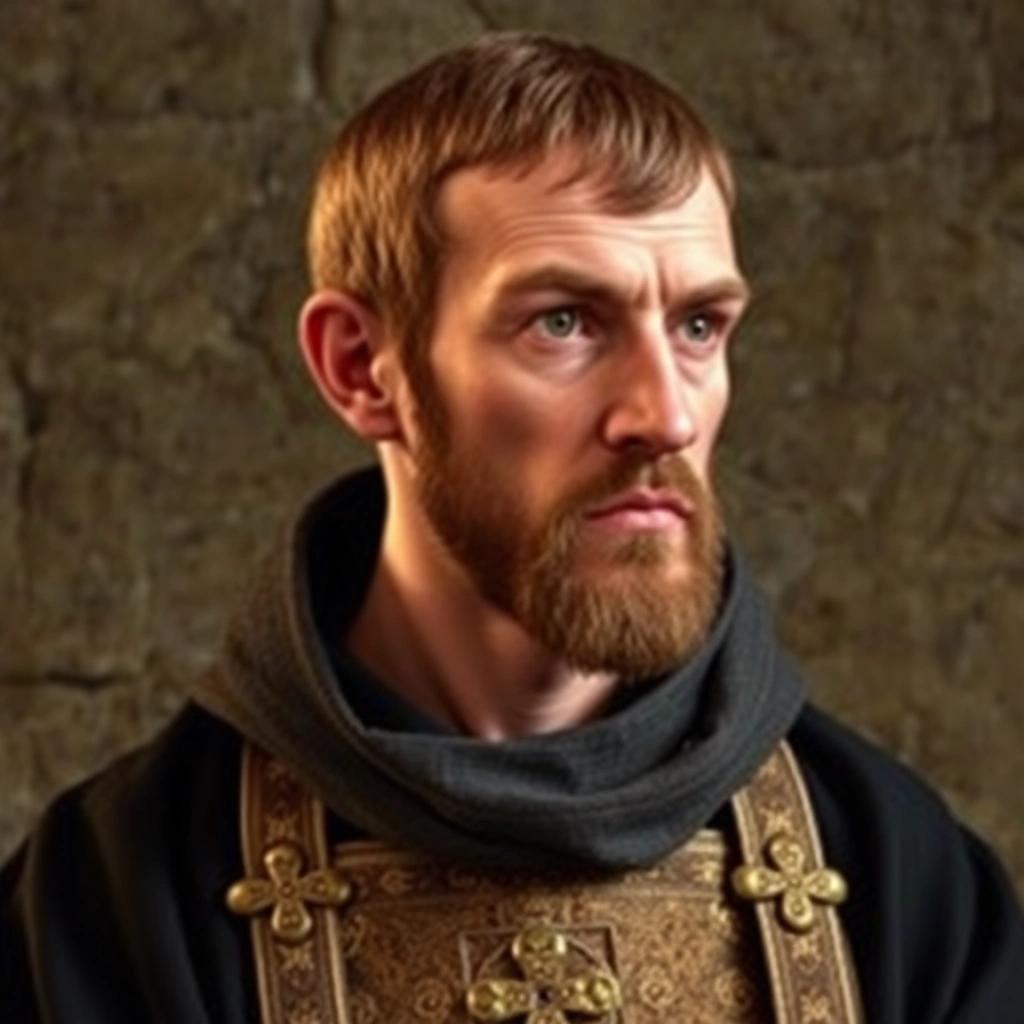 Image with seed 3616302870 generated via Stable Diffusion through @stablehorde@sigmoid.social. Prompt: "William of Ockham" photorealistic from the 1300s, inventor of the term "Occam's Razor".