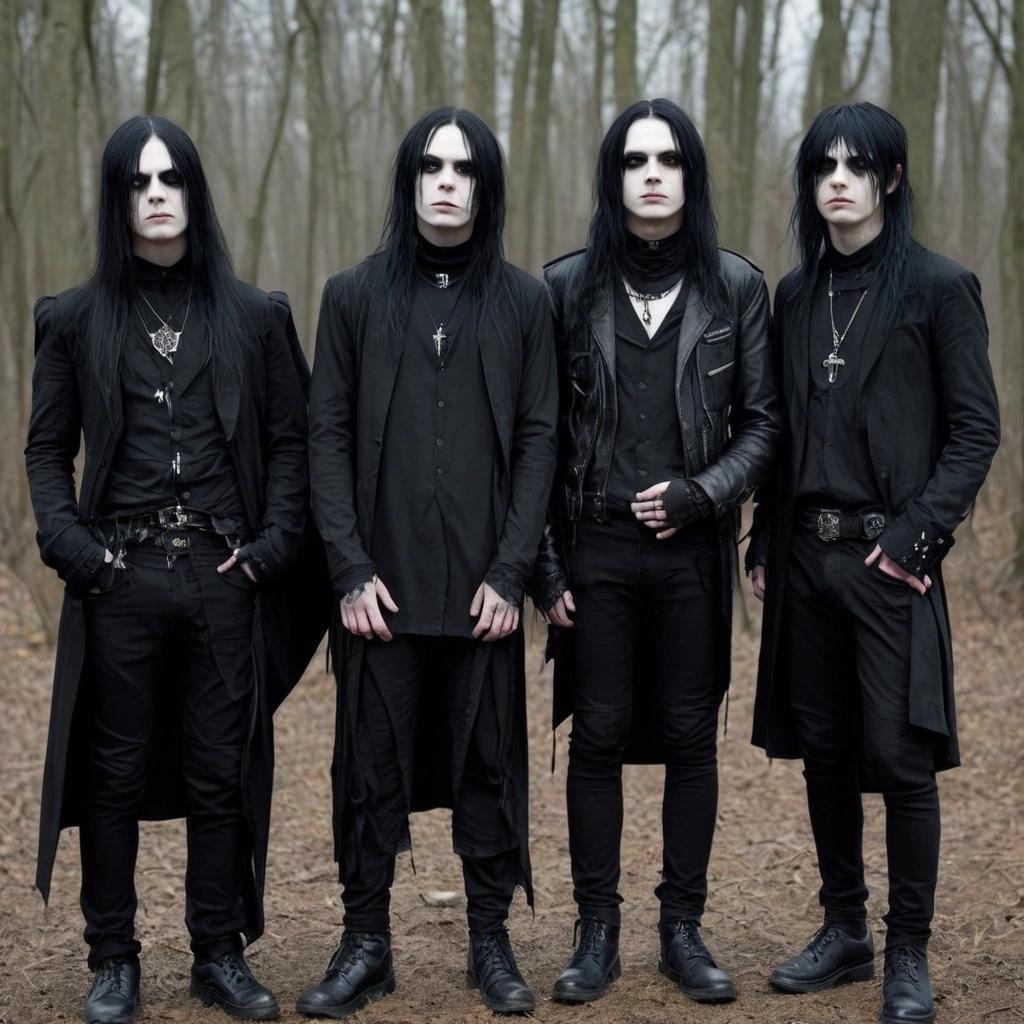 Image with seed 3886062954 generated via Stable Diffusion through @stablehorde@sigmoid.social. Prompt: any band that has ever had to deny that they're goth 