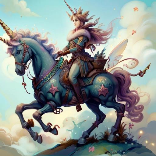 Image with seed 1245921831 generated via Stable Diffusion through @stablehorde@sigmoid.social. Prompt: the anarchocommunist unicorn cavalry. , fairytaleai