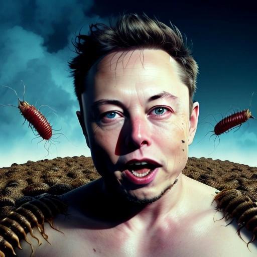 Image with seed 2065984291 generated via Stable Diffusion through @stablehorde@sigmoid.social. Prompt: elon musk being devoured alive by maggots. , Dread, horror, nightmare###, cropped, out of focus, symbol, text, logo, door frame, window frame, mirror frame