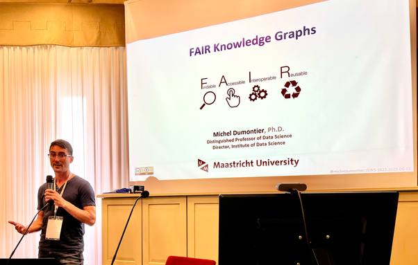 Michel Dumontier from Maastrich University is presenting "FAIR Knowledge Graphs" at the International Semantic Web Research Summer School 2023. 