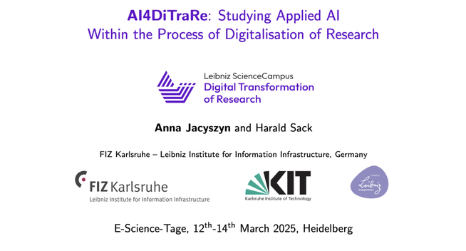 The recently established Leibniz Science Campus “Digital Transformation of Research” (DiTraRe) investigates the effects of the broadly understood process of digitalisation of research on a multilevel scale. The project concentrates on four research clusters concerning different topics and gathering use cases from varying scientific areas. For a multiscale investigation these research clusters are interwoven with four dimensions, which approach the tasks from different perspectives and pose their own research questions. Within this matrix we are not only developing practical solutions for each use case but also seeking to find generalisations valuable to the scientific community as well as society in general.

To gain access to the abundance of information that is available today, search engines and sophisticated information processing applications are required. In order to obtain well-structured knowledge, technologies such as natural language processing, knowledge extraction, and ontology engineering must be applied. Semantic technologies provide a formal representation of knowledge contained in research data, thus facilitating the efficient integration of heterogeneous data sources. The growing adoption of AI-based knowledge mining technologies requires comprehensible and trustworthy AI algorithms (“explainable AI”). Both statistic and linguistic analysis methods as well as machine learning in combination with symbolic logic and interference mechanisms are applied.