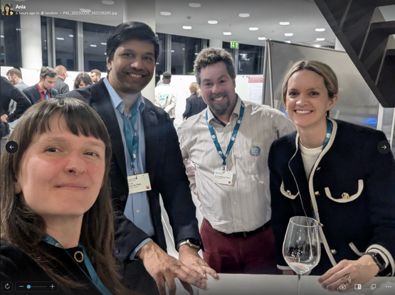 Selfie of Anna Jacyscyn, Gerard de Melo, Nicholson Price, and unknown female colleague.