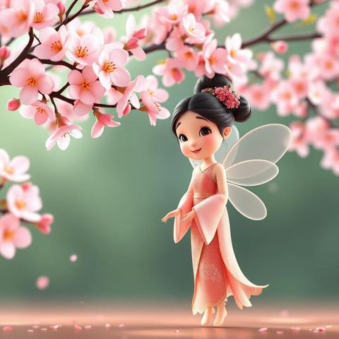 Image with seed 61106195 generated via Stable Diffusion through @stablehorde@sigmoid.social. Prompt: 3d animated cartoon still of a beautiful Chinese plum blossom spring fairy