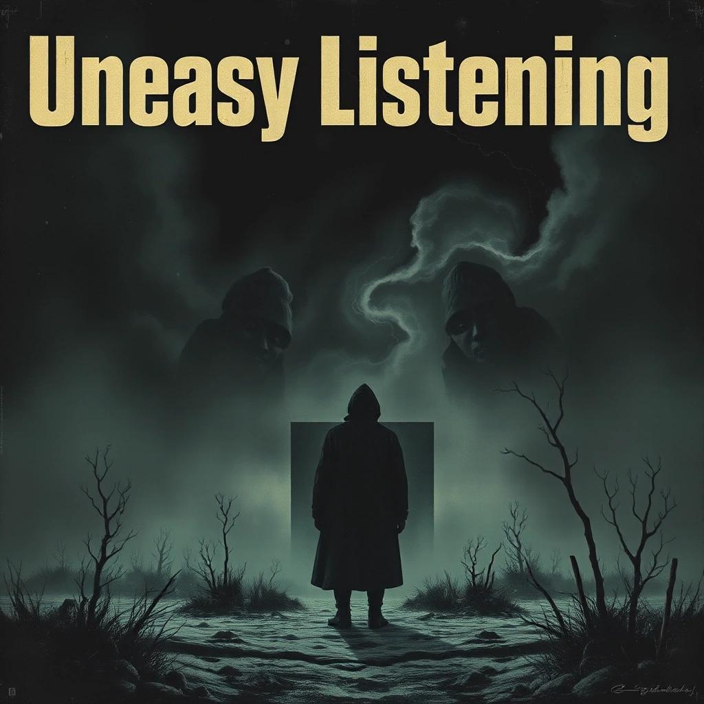Image with seed 1979978680 generated via Stable Diffusion through @stablehorde@sigmoid.social. Prompt: an eerie and melancholic cover for an Album named "Uneasy Listening" in the style of soviet propaganda posters
