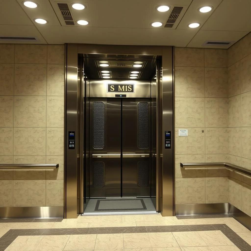 Image with seed 1871033230 generated via Stable Diffusion through @stablehorde@sigmoid.social. Prompt: Modern elevators are strange and complex entities. The ancient electric winch and “maximum-capacity-eight-persons" jobs bear as much relation to a Sirius Cybernetics Corporation Happy Vertical People Transporter as a packet of mixed nuts does to the entire west wing of the Sirian State Mental Hospital.