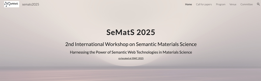 Web front page of the SeMatS 2025 Workshop.
