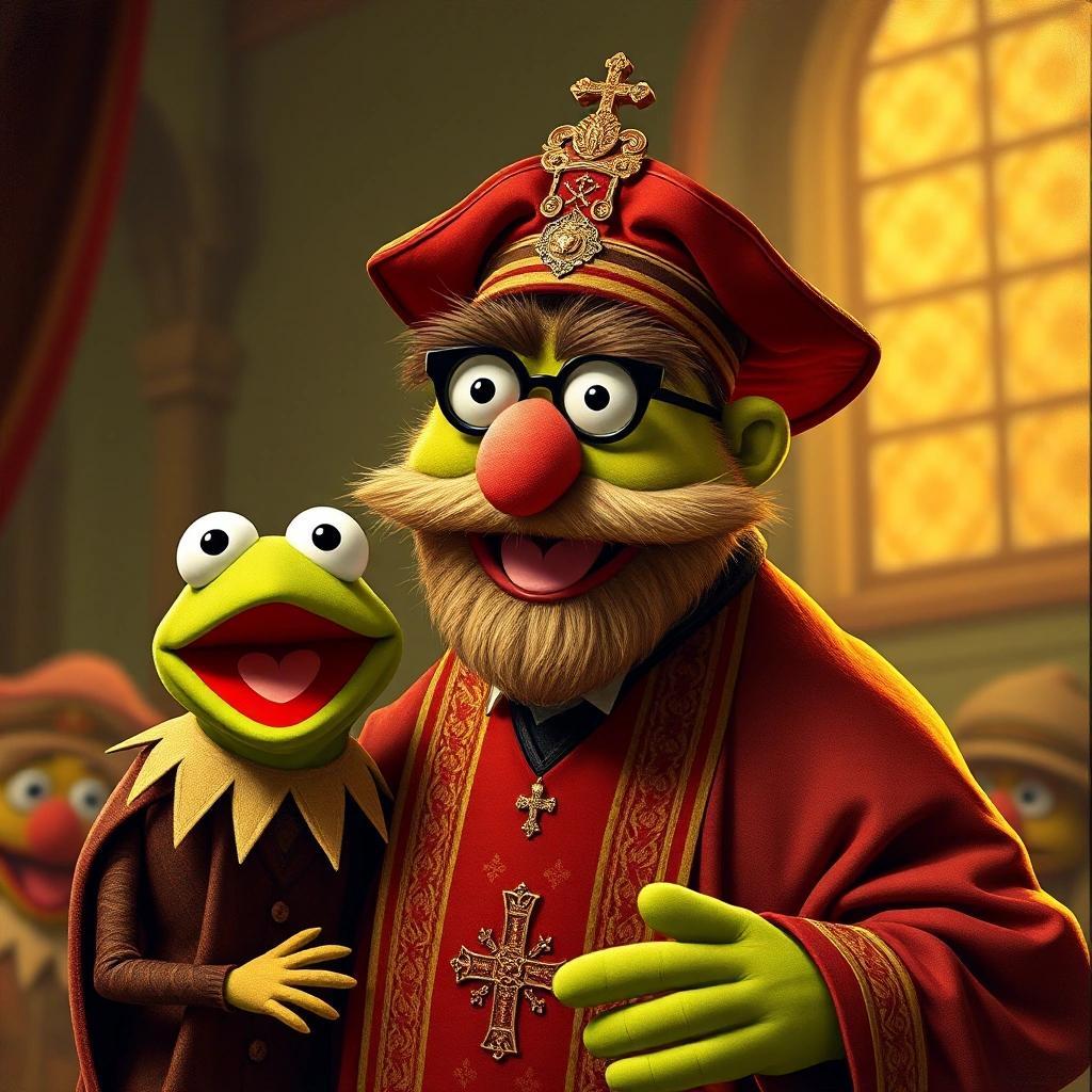 Image with seed 384365591 generated via Stable Diffusion through stablehorde@sigmoid.social. Prompt: Pastor of Muppets