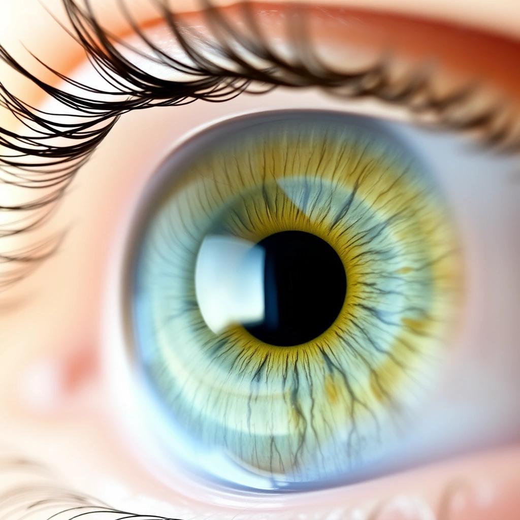 Image with seed 524582403 generated via Stable Diffusion through stablehorde@sigmoid.social. Prompt: closeup of a human eye with central heterochromia, with an iris that is blue around the outer rim and green around the pupil