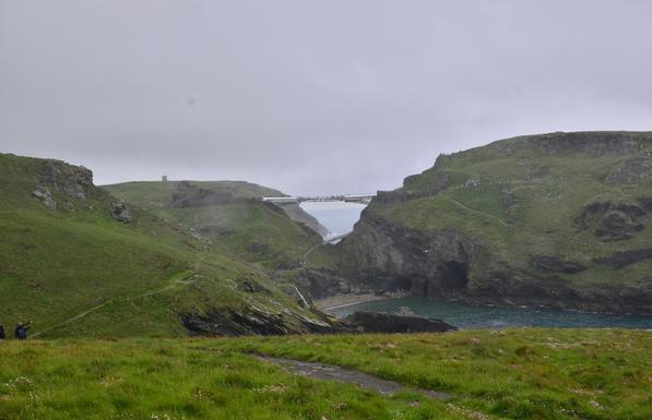 Tintagel Haven and bridges to Tintagel Castle.