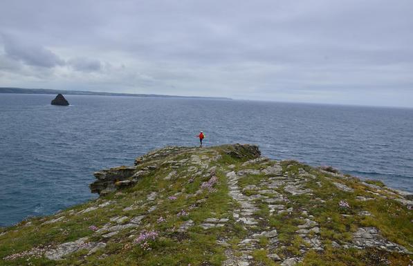 My wife standing on a small headland.