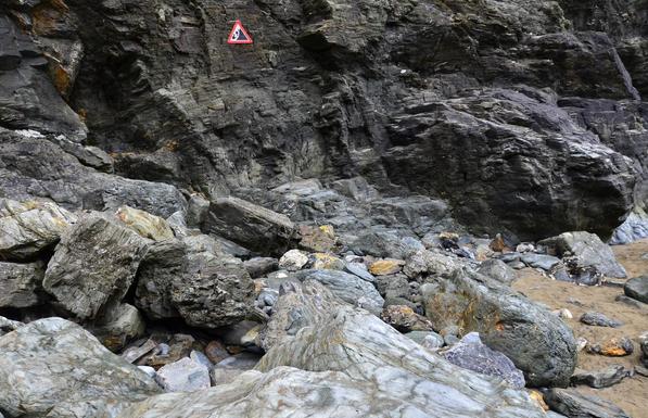 Fallen boulders.
