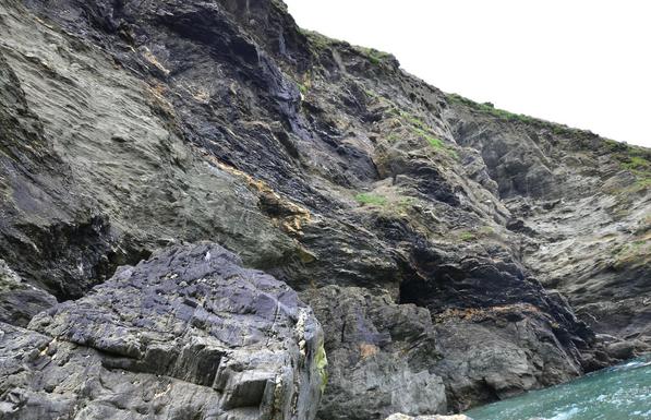 Closer view of cliff.