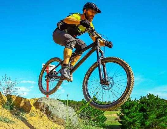 A little flight time. Bike and rider airborne