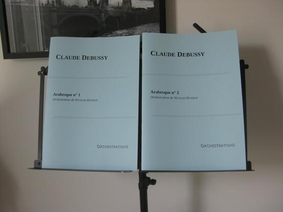Couverture partition : Claude Debussy, Arabesque n° 2, orchestration de Nicolas Hussein