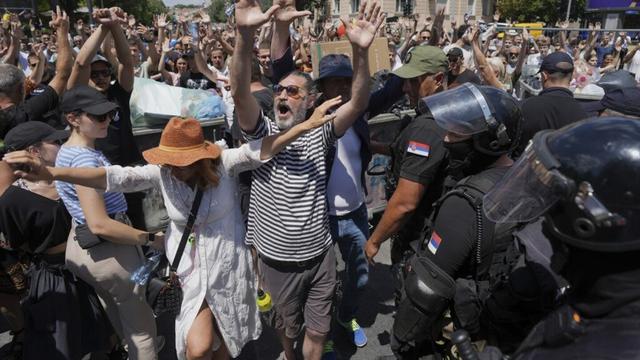Serbian police detain 79 protesters as dissent persists against president