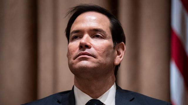 Secretary of State Marco Rubio during a cabinet meeting with President Donald Trump at the White House on April 10, 2025. (Photo by Jabin Botsford/The Washington Post via Getty Images)