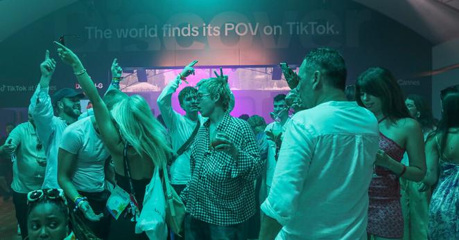 An evening event at the TikTok Garden in the Carlton Hotel on June 16, 2025, where guests gathered for music and networking as part of the Cannes Lions Festival. An evening event at the TikTok Garden in the Carlton Hotel on June 16, 2025, where guests gathered for music and networking as part of the Cannes Lions Festival.
