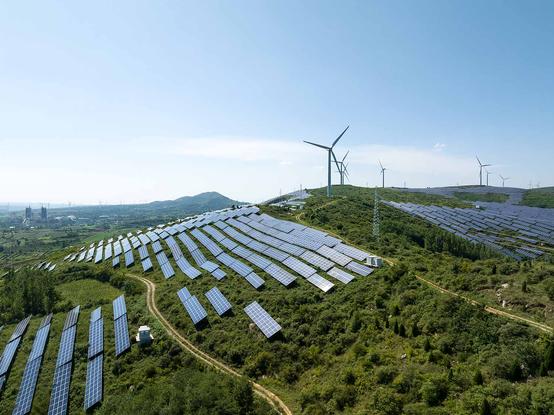 China solar wind mountain small iStock-2168100467