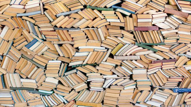 Hundreds of books in chaotic order Hundreds of books in chaotic order