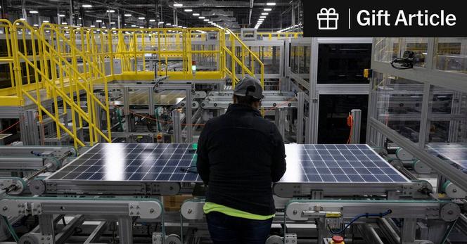 A solar panel factory in Dalton, Ga. Tax incentives to stimulate domestic manufacturing of clean energy products are under threat by the Republican policy bill that the Senate passed on Tuesday. A solar panel factory in Dalton, Ga. Tax incentives to stimulate domestic manufacturing of clean energy products are under threat by the Republican policy bill that the Senate passed on Tuesday.