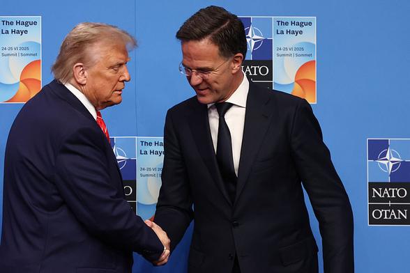 President Donald Trump and NATO Secretary General Mark Rutte during the NATO Summit in The Hague on June 25.