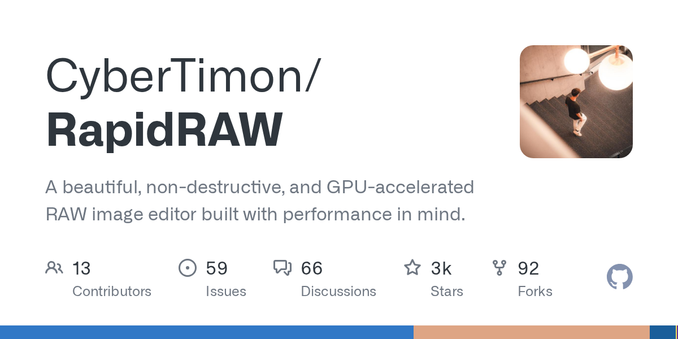 A beautiful, non-destructive, and GPU-accelerated RAW image editor built with performance in mind. - CyberTimon/RapidRAW