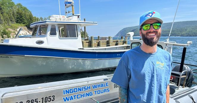 Jakob Whitty of Ingonish Whale Watching Tours is pictured on July 17, 2025. (CTV Atlantic / Ryan MacDonald)